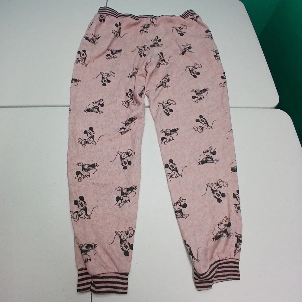 Disney Mickey Mouse Pink Pajama Pants Lounge Joggers Womens Medium - Picture 4 of 6